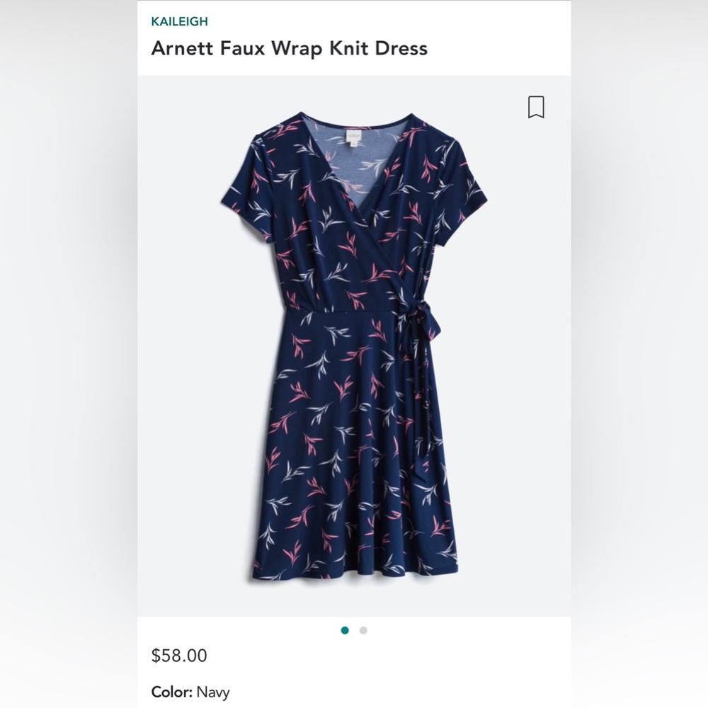Navy Faux Wrap Mini Dress